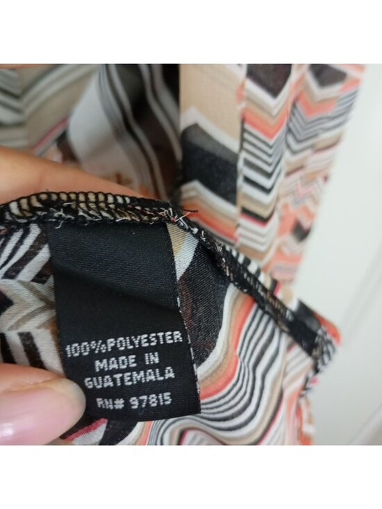 Alex & Olivia Womens Plus Size Open Front Kimono 2X Multicolor Chevron Print - Picture 6 of 8